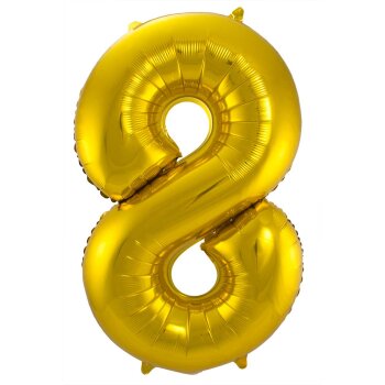 Folat Folienballon 86 cm Zahl 8 gold