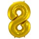 Folat Folienballon 86 cm Zahl 8 gold
