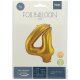 Folat fóliový balónik - zlatý - číslo / číslica 4 - 86 cm