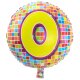 Folat fóliový balón s číslom 0, vzor kocky - 43 cm