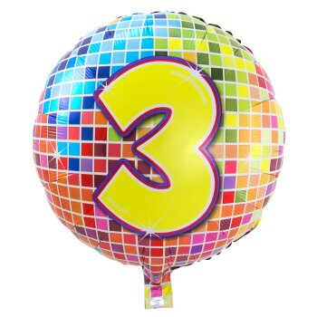 Folat Folienballon 43 cm 1 Stück Happy Birthday 3...