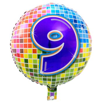 Folat Folienballon 43 cm 1 Stück Happy Birthday 9...