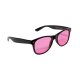 Folat Schwarze Bluesbrother Brille mit rosafarbenen Gläsern