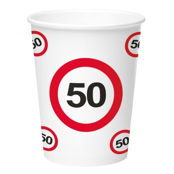 Party Pappbecher 350 ml 8 Stück 50. Geburtstag...