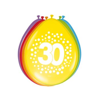 Folat balón, 30 cm, 8 ks - číslo  30, bodky