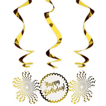 Folat HBD Luxury Gold Hängedeko - 3 Stück