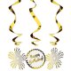 Folat visiaca dekorácia - narodeniny - Luxury - zlatá - Happy Birthday - 3 ks