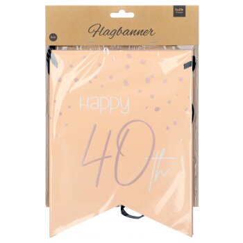 Folat Wimpelkette Elegant Lush Blush 40 Jahre - 6 Meter