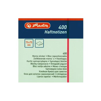 herlitz Haftnotizblock 75x75mm 400 Blatt pastell blau...