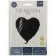 Folat Folienballon Herzförmig Schwarz Metallic Matt - 45 cm