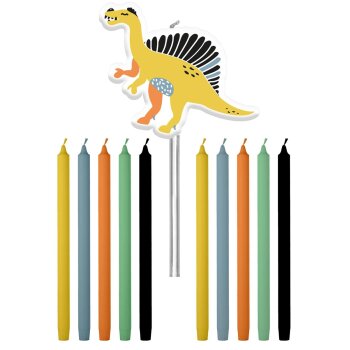 Folat sviečka - dinosaurus - 10 cm - súprava 11 ks