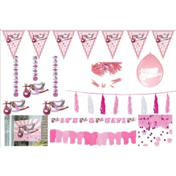 Folat Partypaket Babyparty / Geburt Mädchen - 41 teilig