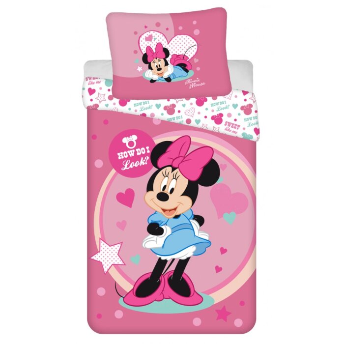 Posteľná bielizeň - 140 x 200 cm / 70 x 90 cm - mikrovlákno - Minnie Mouse - How do I look