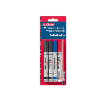 herlitz Colli Marker 1-4 mm 4er Set rot/schwarz/blau