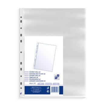 KARTON P+P Klarsichthülle A4 PP 40 my, 100 Stück