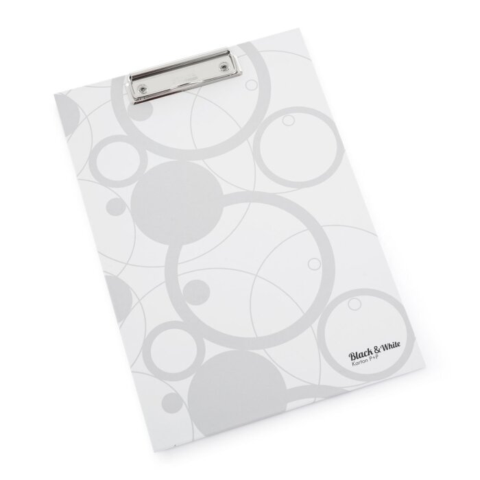 oxybag Doska / podložka na písanie s klipom, DIN A4, lamino - Black and White - biela