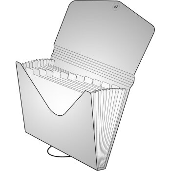 oxybag Fächermappe DIN A4 13 Fächer OPALINE blau