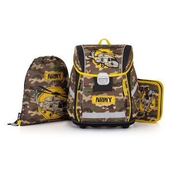 oxybag Schultaschenset 3-teilig PREMIUM LIGHT Helikopter