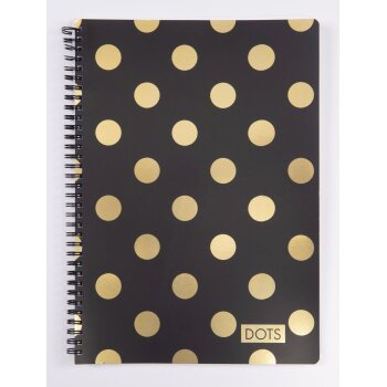 oxybag Collegeblock A6 liniert 70 Blatt SOFT DOTS gold