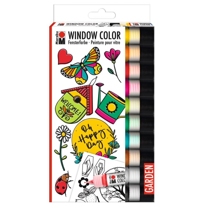 Marabu Window Color Set "Garden", 10 x 25 ml