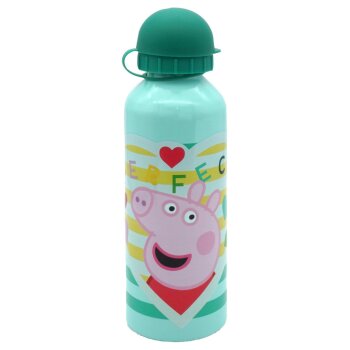 Aluminium Trinkflasche 500ml Peppa Pig grün
