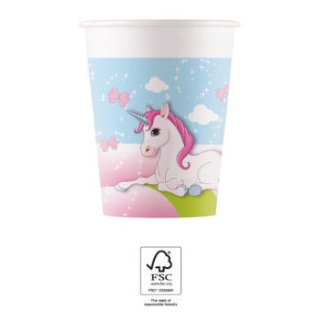 Party Pappbecher 200 ml 8 Stück Unicorn Castle
