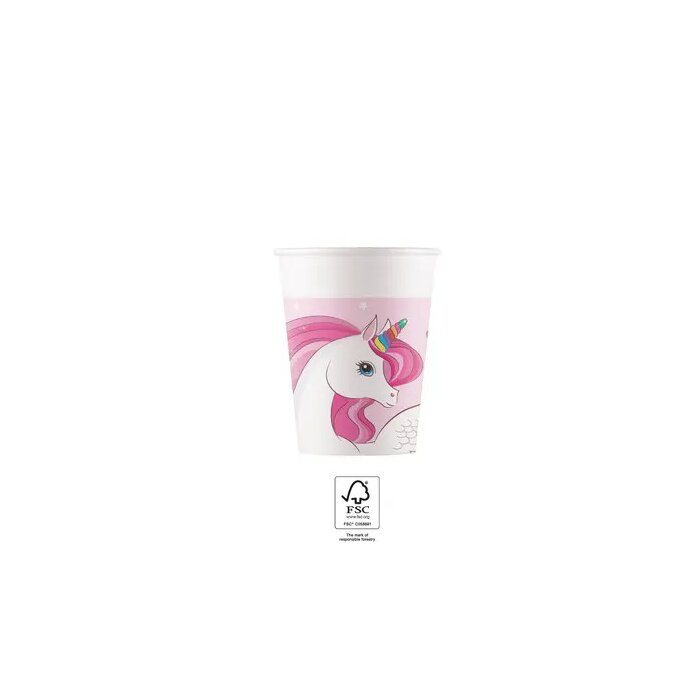 Party Pappbecher 200 ml 8 Stück Unicorn Rainbow