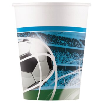 Party Pappbecher 200 ml 8 Stück Soccer Fans Fussball