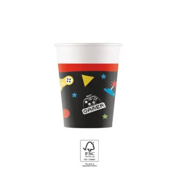 Party Pappbecher 200 ml 8 Stück Gaming Party