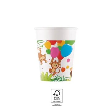 Party Pappbecher 200 ml 8 Stück Jungle Balloons
