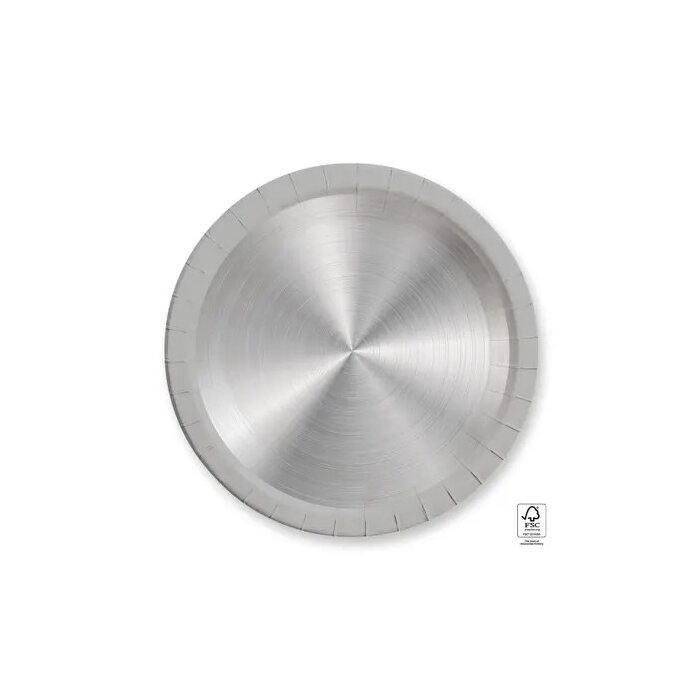 Party Pappteller 23 cm 8 Stück "Next Generation" Silver
