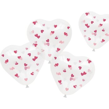 Folat Ballon 30 cm 4 Stück - Herzförmig mit...