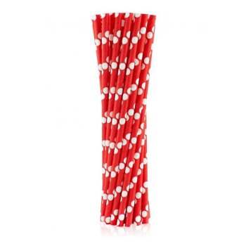 ECO Papierstrohhalme 24er Set red dots