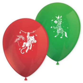 Ballon 28 cm 8 Stück - Jungle