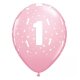 Javoli Balón 28 cm - 6 kusov - Happy Birthday - 1. narodeniny - ružový