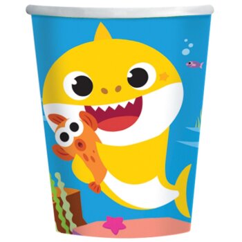 Baby Shark Pappbecher (8 Stücke) 250 ml
