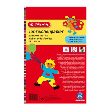 herlitz Tonpapierblock, 230 x 330 mm, Inhalt: 20 Blatt