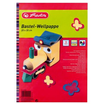 herlitz Bastelwellpappe, 250 x 350 mm, farbig sortiert