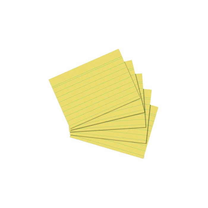 herlitz kartotékové / indexové kartičky - A7 - 100 ks - linajkové - žlté