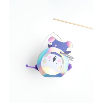 folia Laternen-Bastelset SPACE ANIMALS, metallic-irisierend