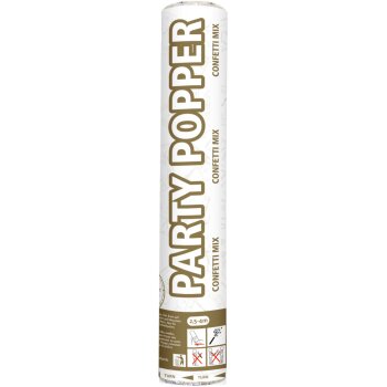 Folat Konfettiwerfer 26 cm Silber & Gold