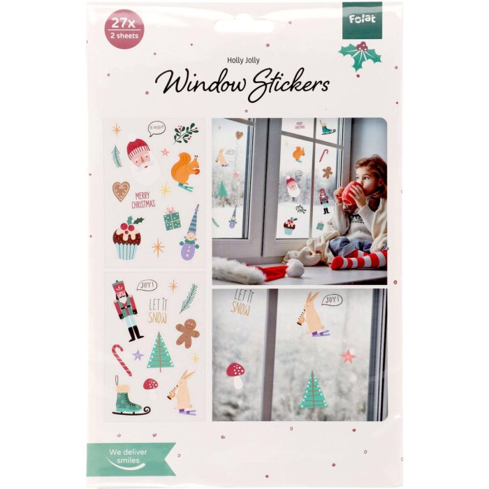 Folat Fensteraufkleber Weihnachtssymbole 27 Stück