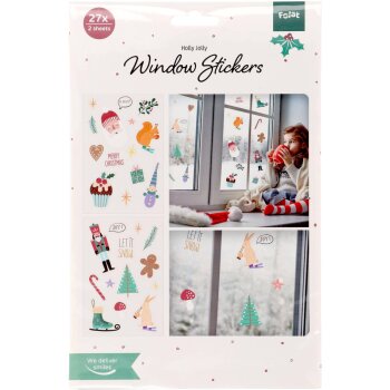 Folat Fensteraufkleber Weihnachtssymbole 27 Stück