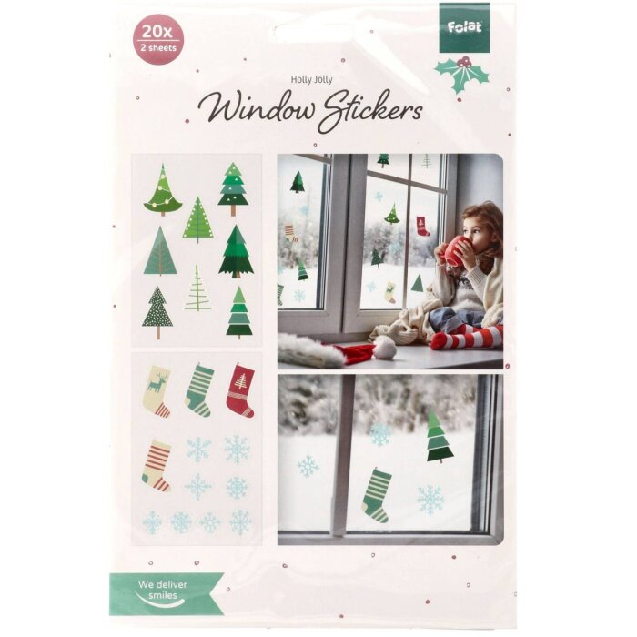 Folat Fensteraufkleber Winter 20 Stück