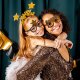 Folat Papierbrille Black Gold Happy New Year 6er