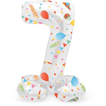 Folat Stehender Folienballon Ziffer / Zahl 7 - 72 cm...