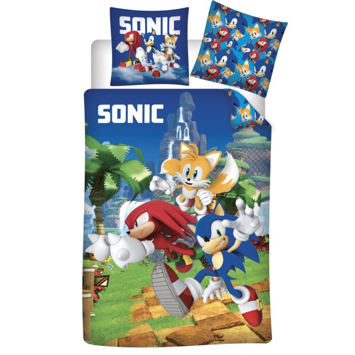 Javoli detská posteľná bielizeň / obliečky 100 x 135 / 40 x 60 cm bavlna - Ježko Sonic