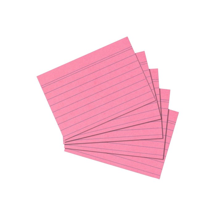 herlitz kartotékové / indexové kartičky, DIN A6, linajkové, ružové, 100 ks