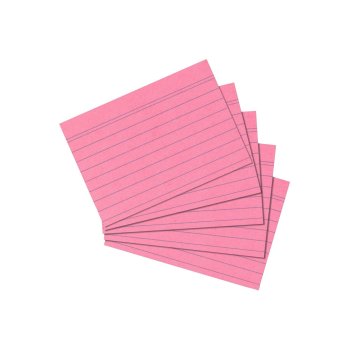 herlitz Karteikarten, DIN A6, liniert, rosa 100er