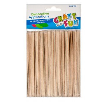 Craft with Fun Holzstäbchen 15 cm Natur 60er Set